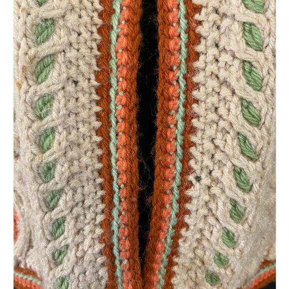 Vintage Handmade Knitted Bolero Vest Floral Granny Core Boho 70s - Picture 4 of 6